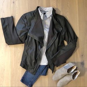 Leather Elie Tahari draped collar jacket